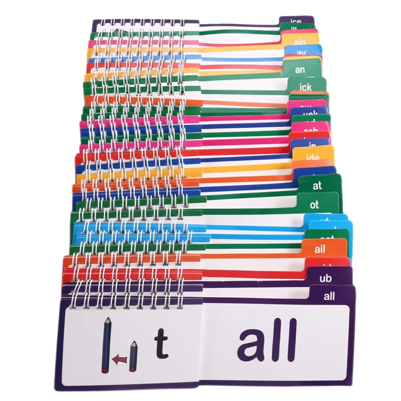 

ABLJ Word Family Flip Books Word Families Sight Word Флэш-карты, инструмент для чтения фонетики