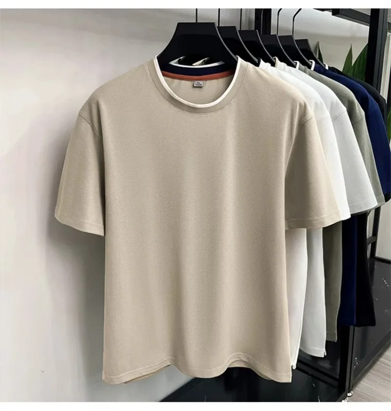 

Round neck summer new men's fashionable casual cotton breathable half sleeve