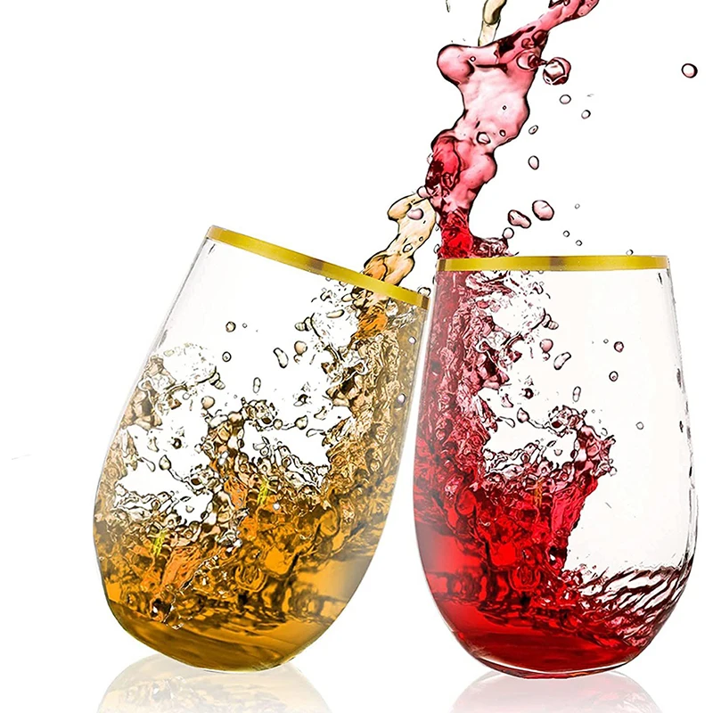 360ml Shatterproof Plastic Wine Glass Unbreakable PET Red Wine Tumbler Glasses Cups Reusable Transparent Fruit Juice Beer Cup