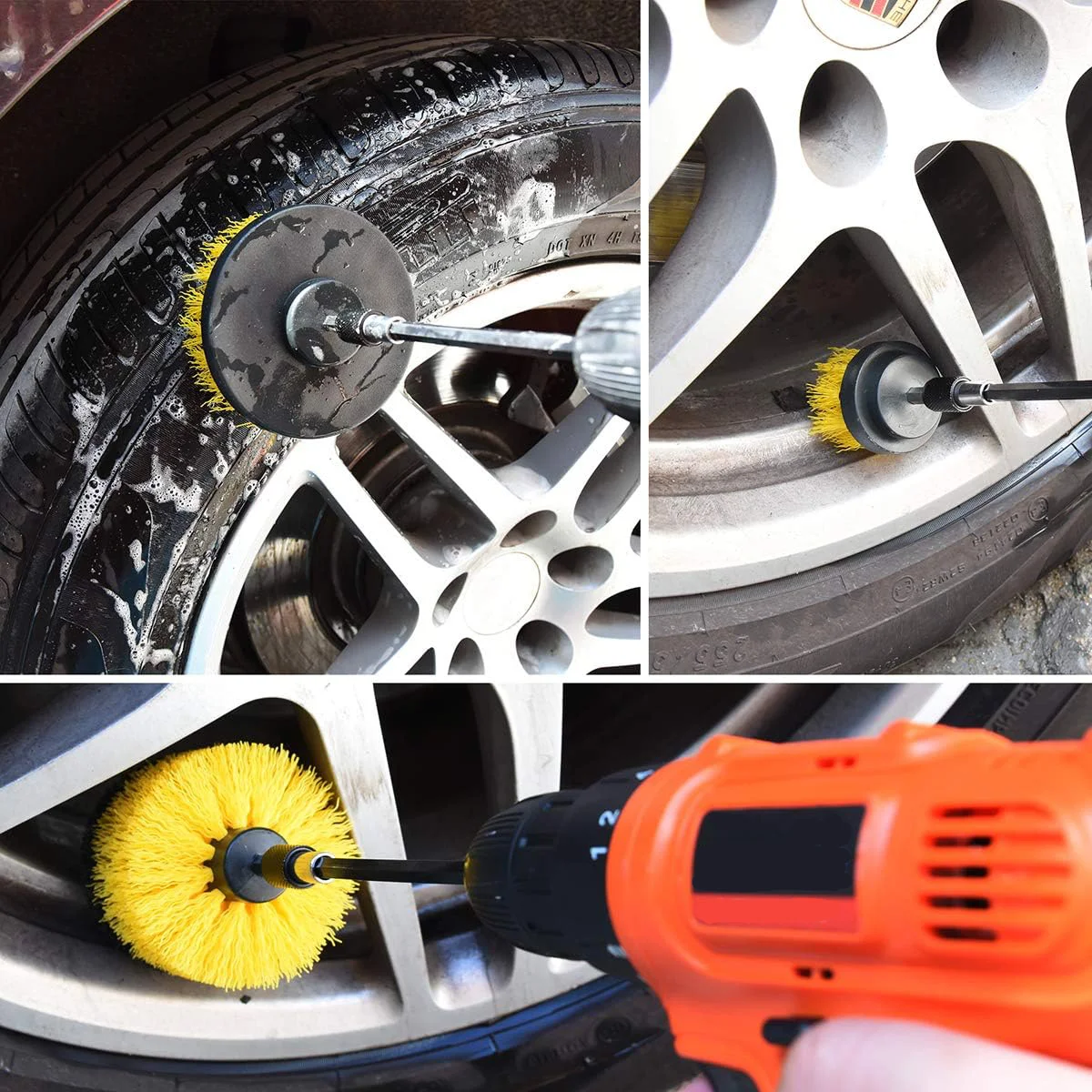 12 Piece Electric Rotary Cleaning Brush Sets Compatible Fast Drilling Machine Cordless Attachment Power for Cleaning Kitchen Car