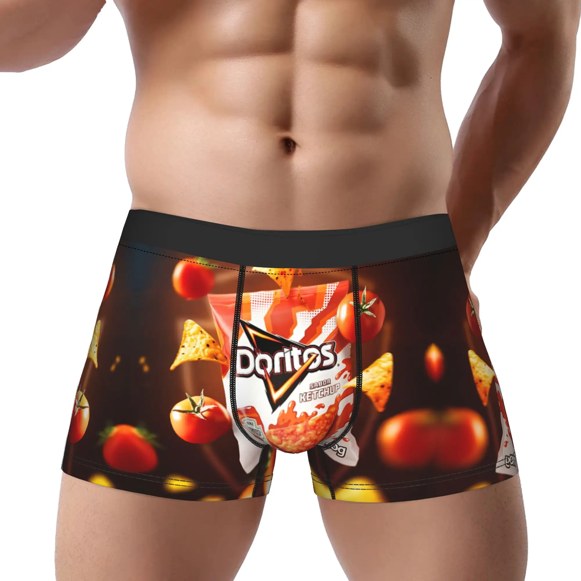 1 pieza D-Doritos Flamas Calzoncillos para Hombre, Ropa Interior Masculina, Pantalones Cortos Ventilados