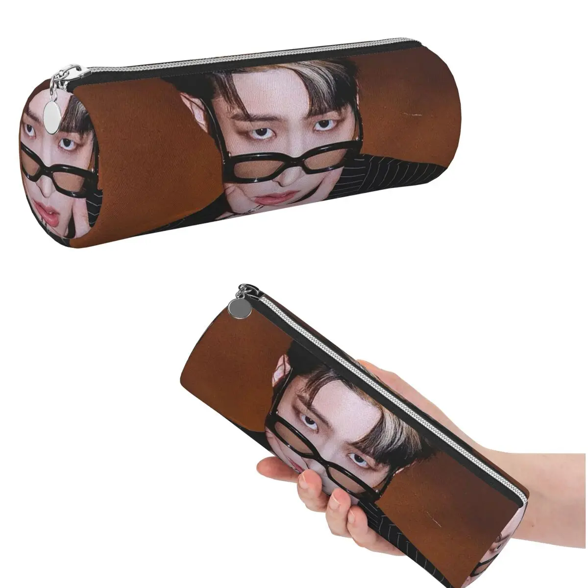 Mingi Ateez Spin Off From The Witness Halazia – trousse à crayons cylindrique, boîte à stylos, sac à crayons, fournitures de papeterie, sac porte-stylos
