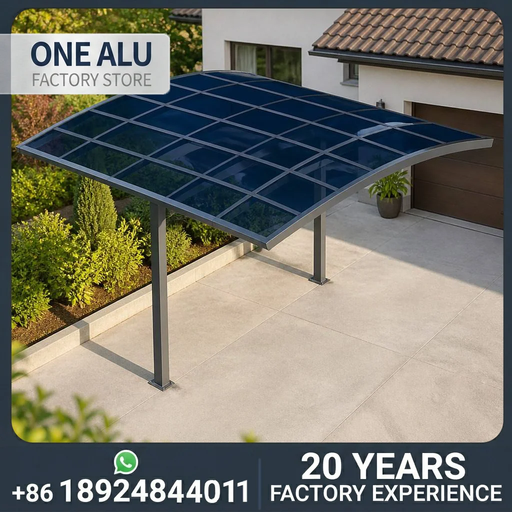 Customizable Residential Aluminum Carport Shelter with Translucent Roof for Outdoor Driveway Parking