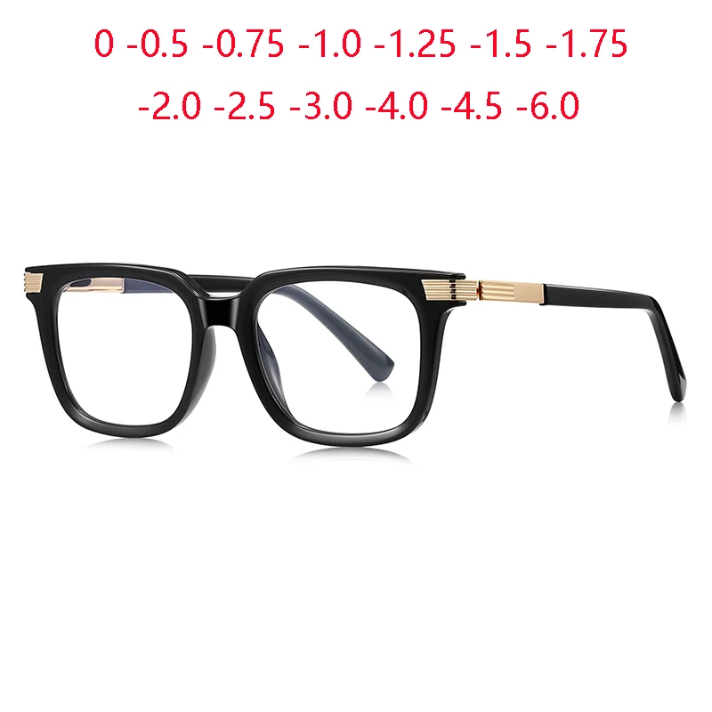 

Anti Blue Rays Square Nearsighted Glasses For Women Men Spring Leg Student Shortsighted Eyeglasses Prescription -0.5 -0.75 To -6