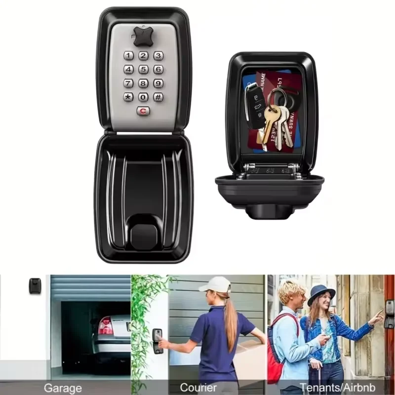 New Smart Password Combination Key Lock Box Storage Key Wall Mounted Key Safe Outdoor Key Box 4 Digit Combination