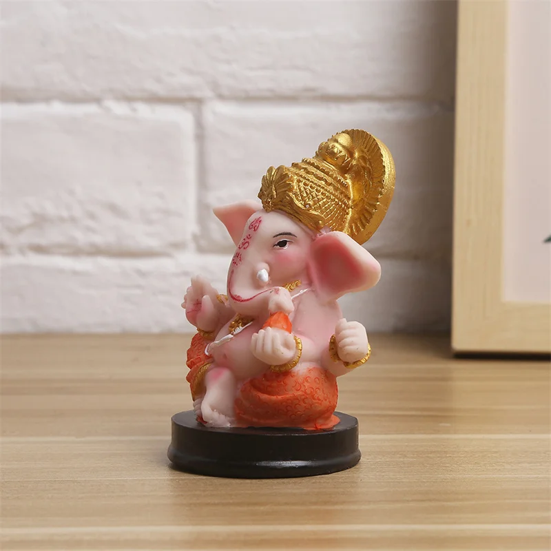 Lord Ganesha Buddha Statue Elephant God Sculptures Ganesh Figurines Bar Counter Cashier Desktop DIY Decoration