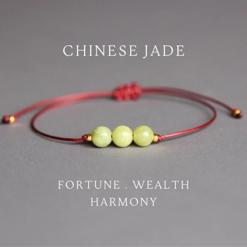 Chinese green jade bracelet, Bohemian-style jewelry, birthday gift, suitable for 20-year-old women, Gemini zodiac stone