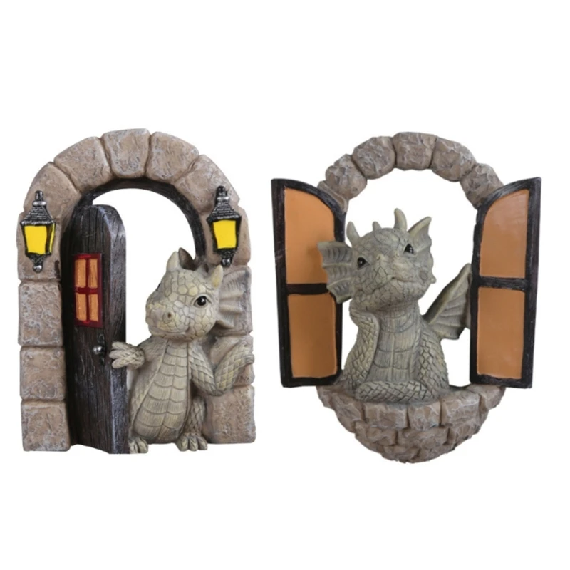 Sculpture Dragon Miniatures Lovely Dragon HandPainted Miniatures for Kid Girl Home Room Office Cab Interior Accessory