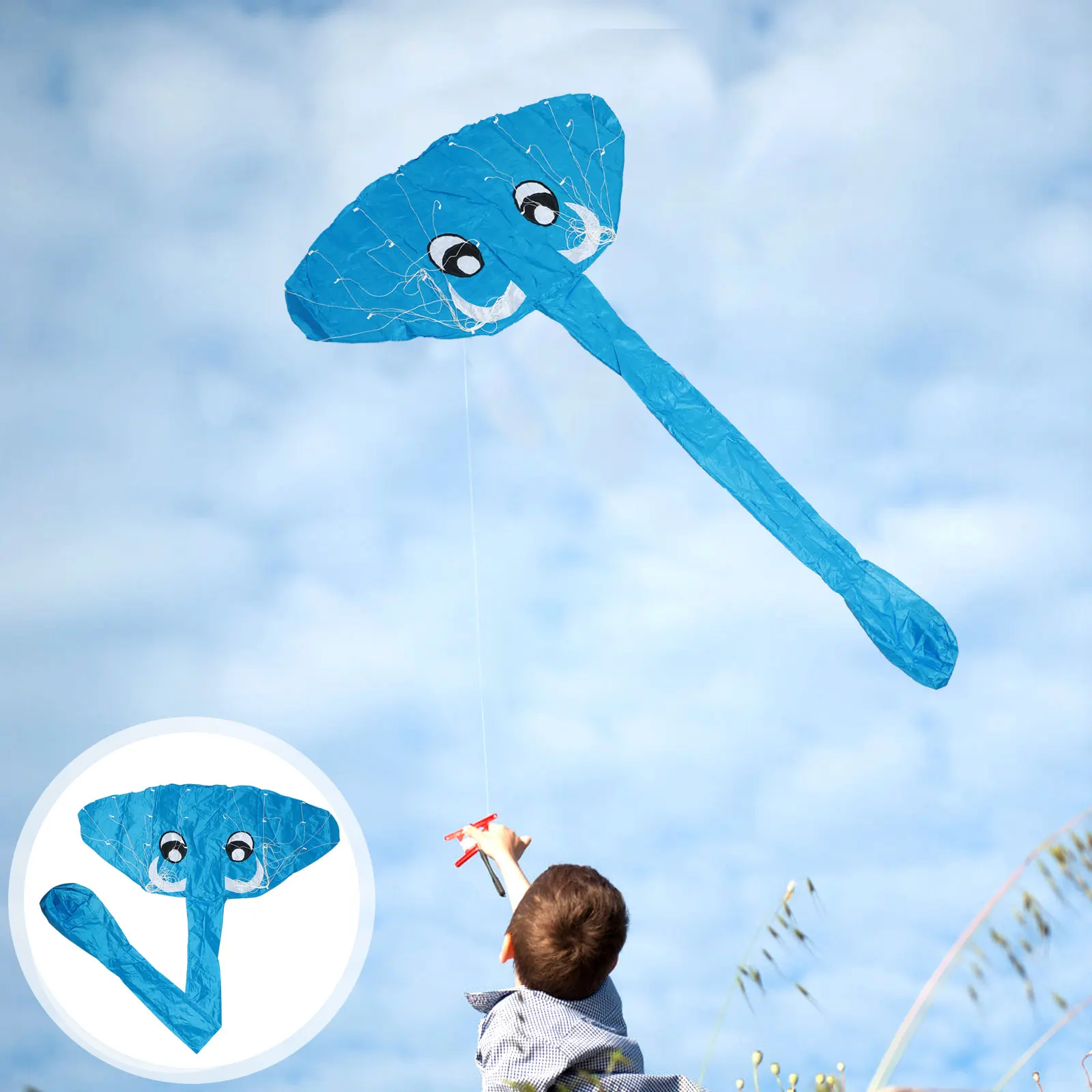 

Elephant Kite Kid Toddler Outdoor Toys for Kids Cartoon Cloth Long Tail Windproof Child