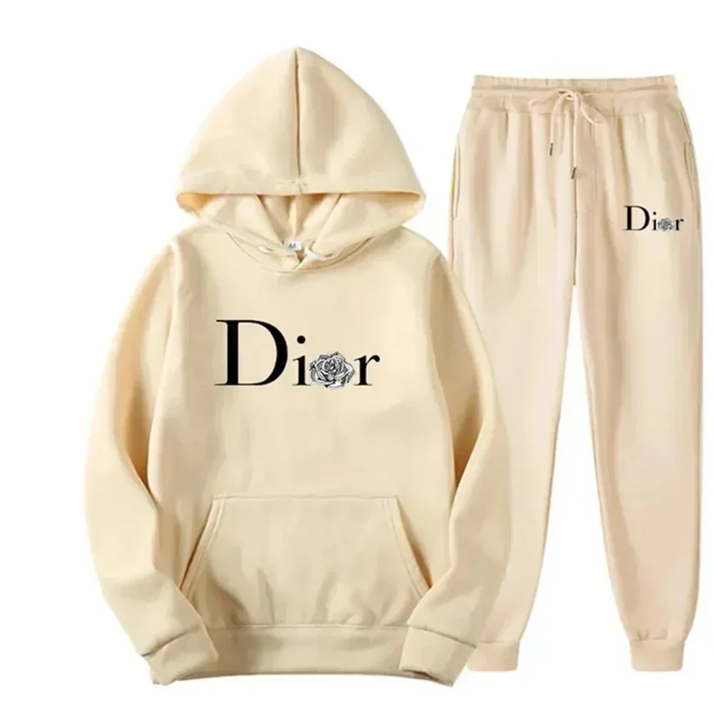 Men\'s and women\'s new fall and winter hoodie + sweatpants suit fashion pullover casual fitness jogging wear two-piece set