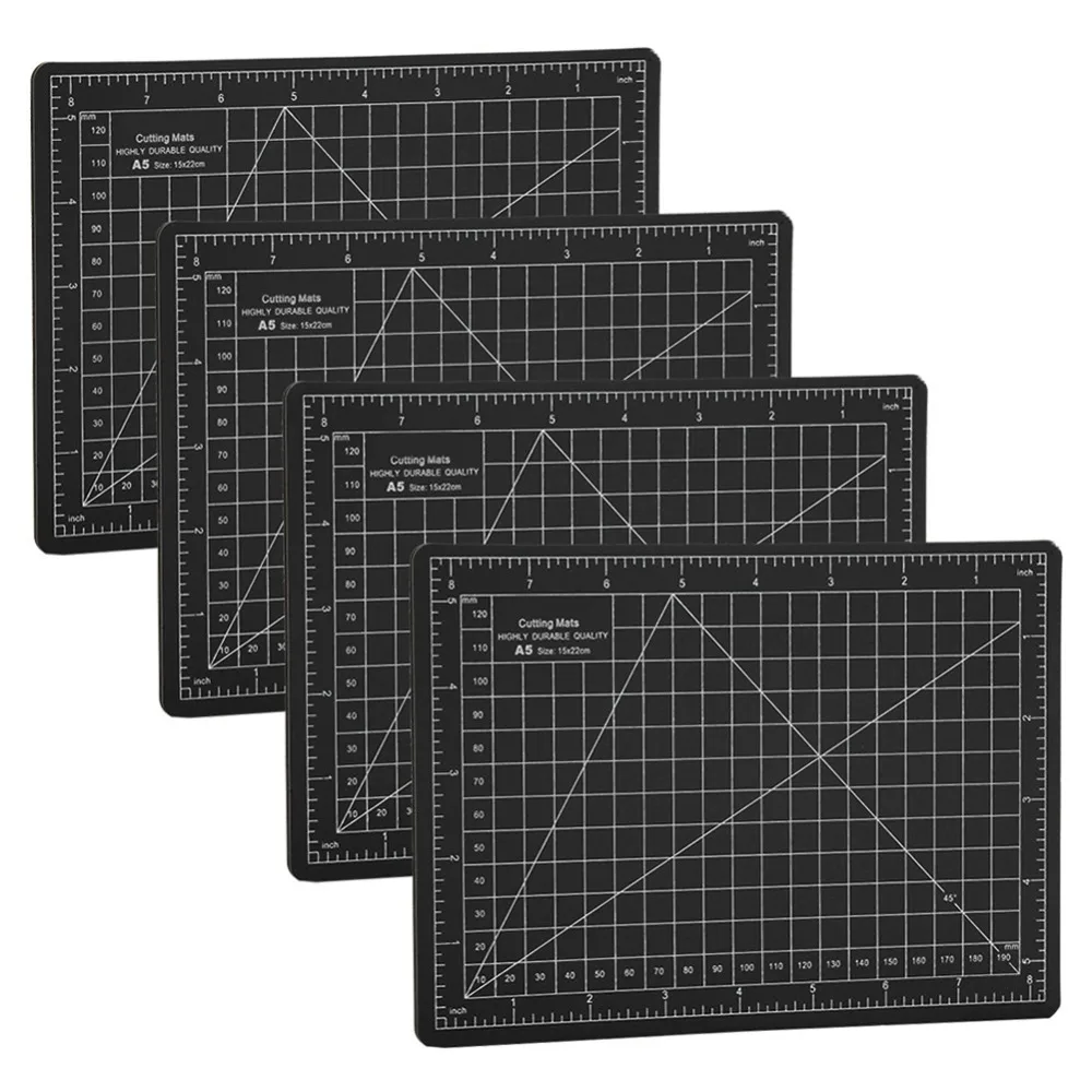 4pcs Non-Slip A5 Size Cutting Mat Non-Slip Base Scale Grid Design Model Cutting Pad Craft Carving Mat For Crafters