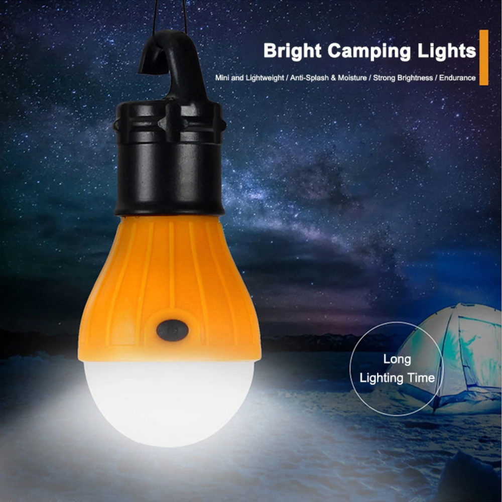 Mini Portable Camping Lantern Energy Saving Light Bulb Outdoor Waterproof Emergency Work Lamp LED Tent Lights for Hiking Fishing