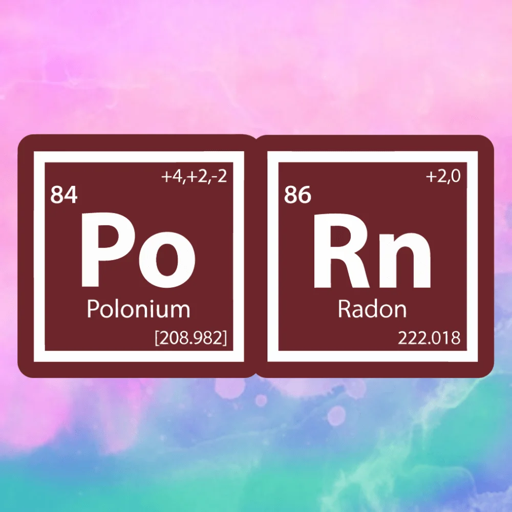 1Pc Funny Periodic Table Po Rn Element Stickers Waterproof Vinyl For Car Window Laptop Water Bottle Decor