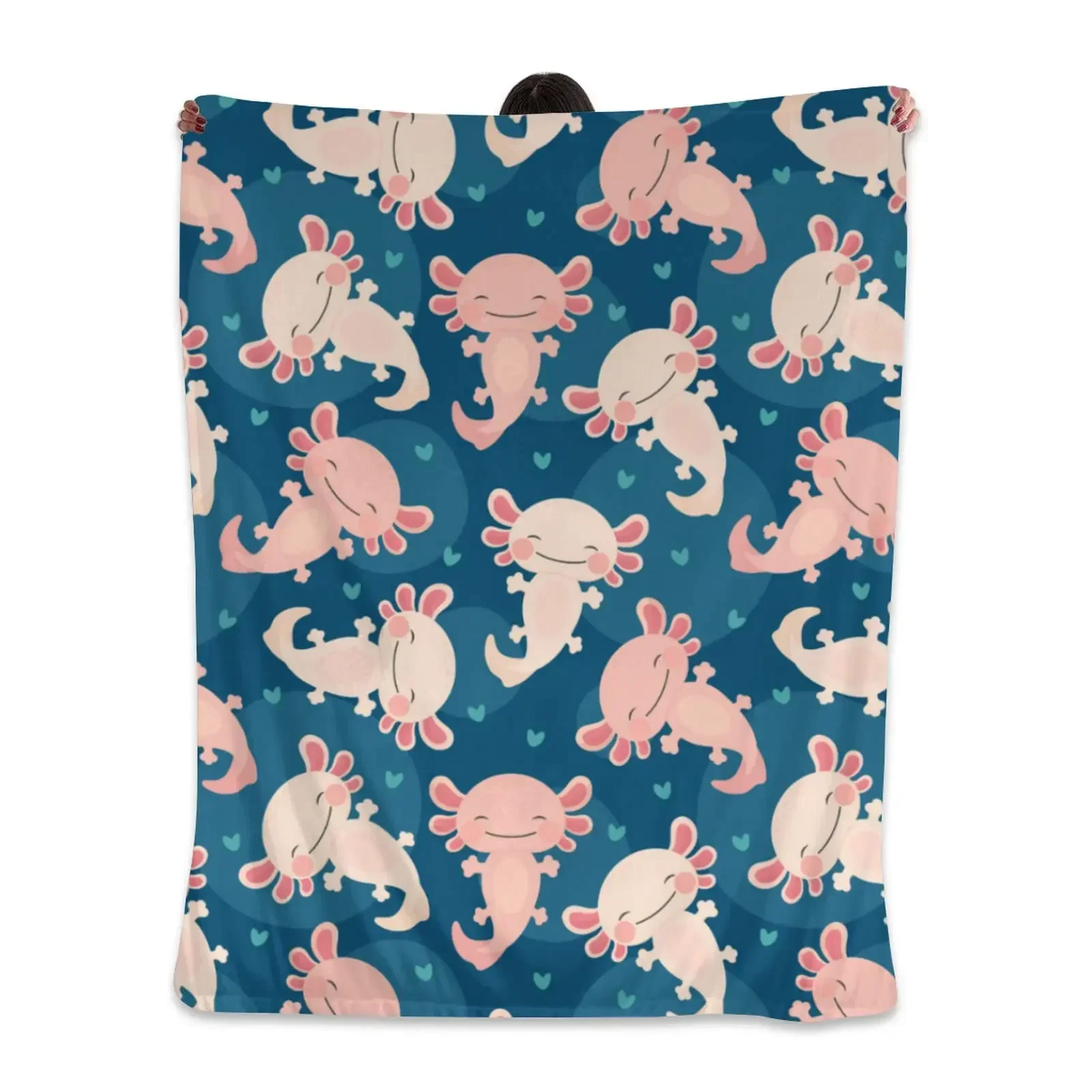 Axolotl-Soft Animal Blanket for Boys and Girls, Gift, Heart Room