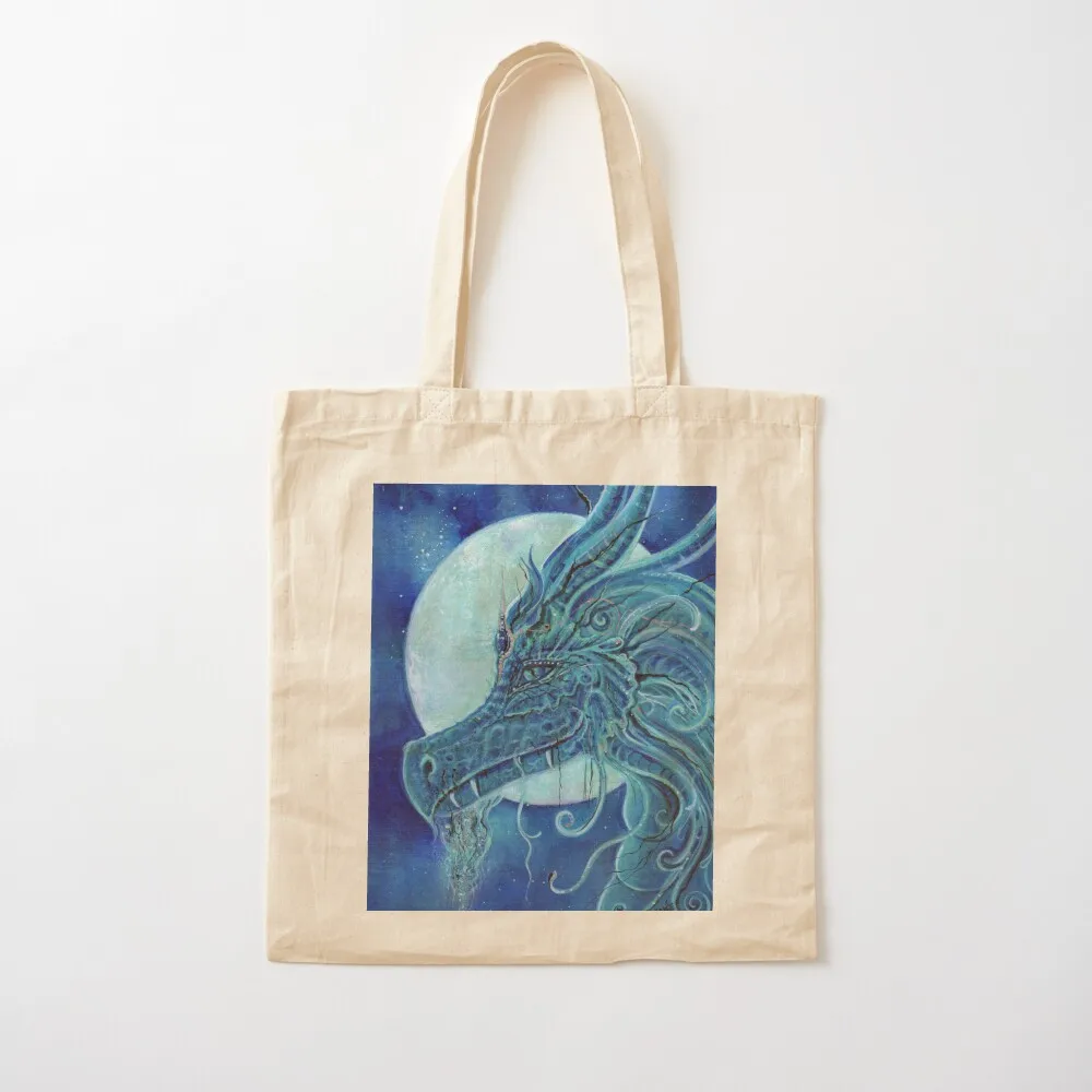 The blue dragon portrait Tote Bag supermarket folding bag Women's shopper shopping bag