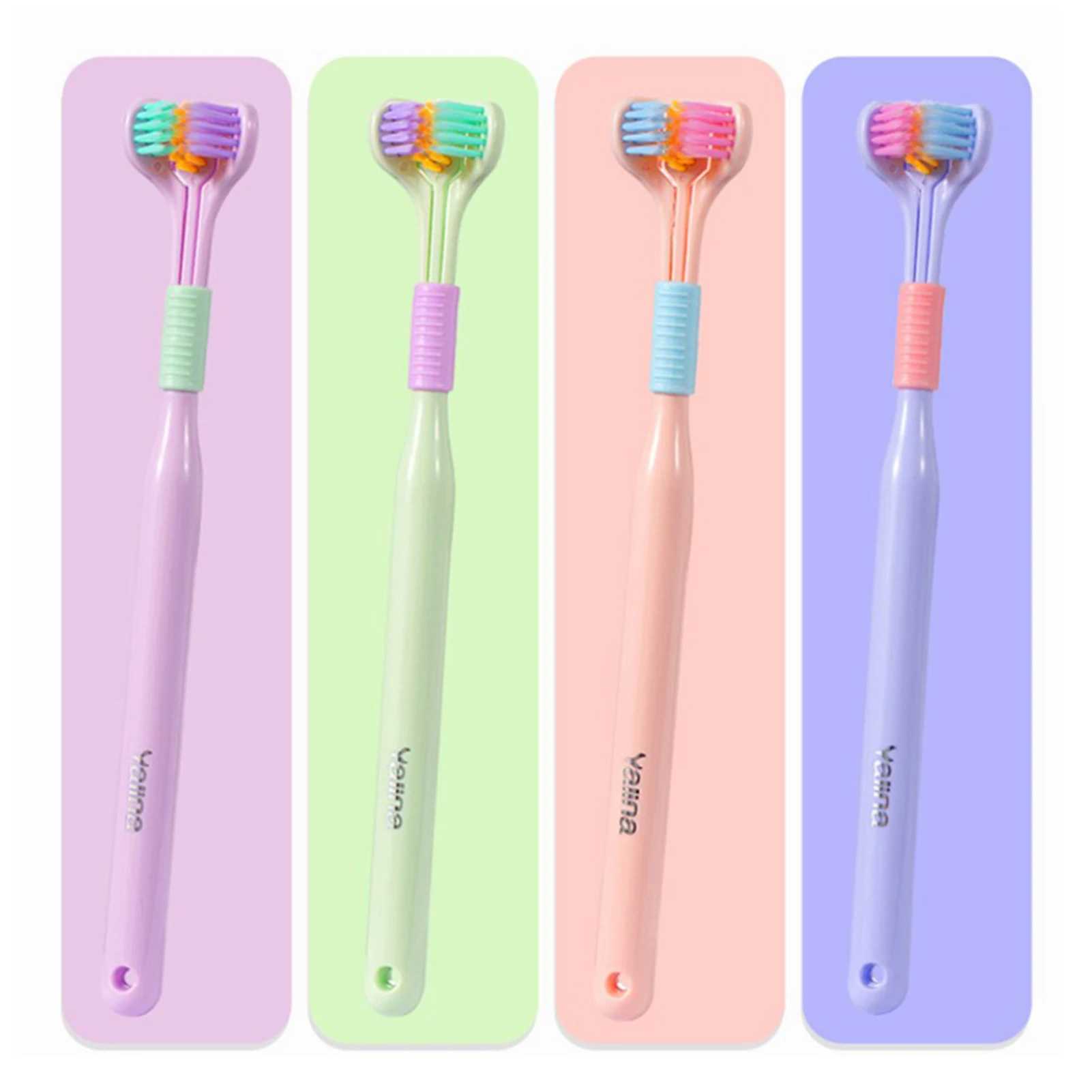 Household 3-Sided Toothbrush with Soft Bristles Comfortable Easy to Use Deep Cleaning Toothbrush for Adults Kids Boys Girls