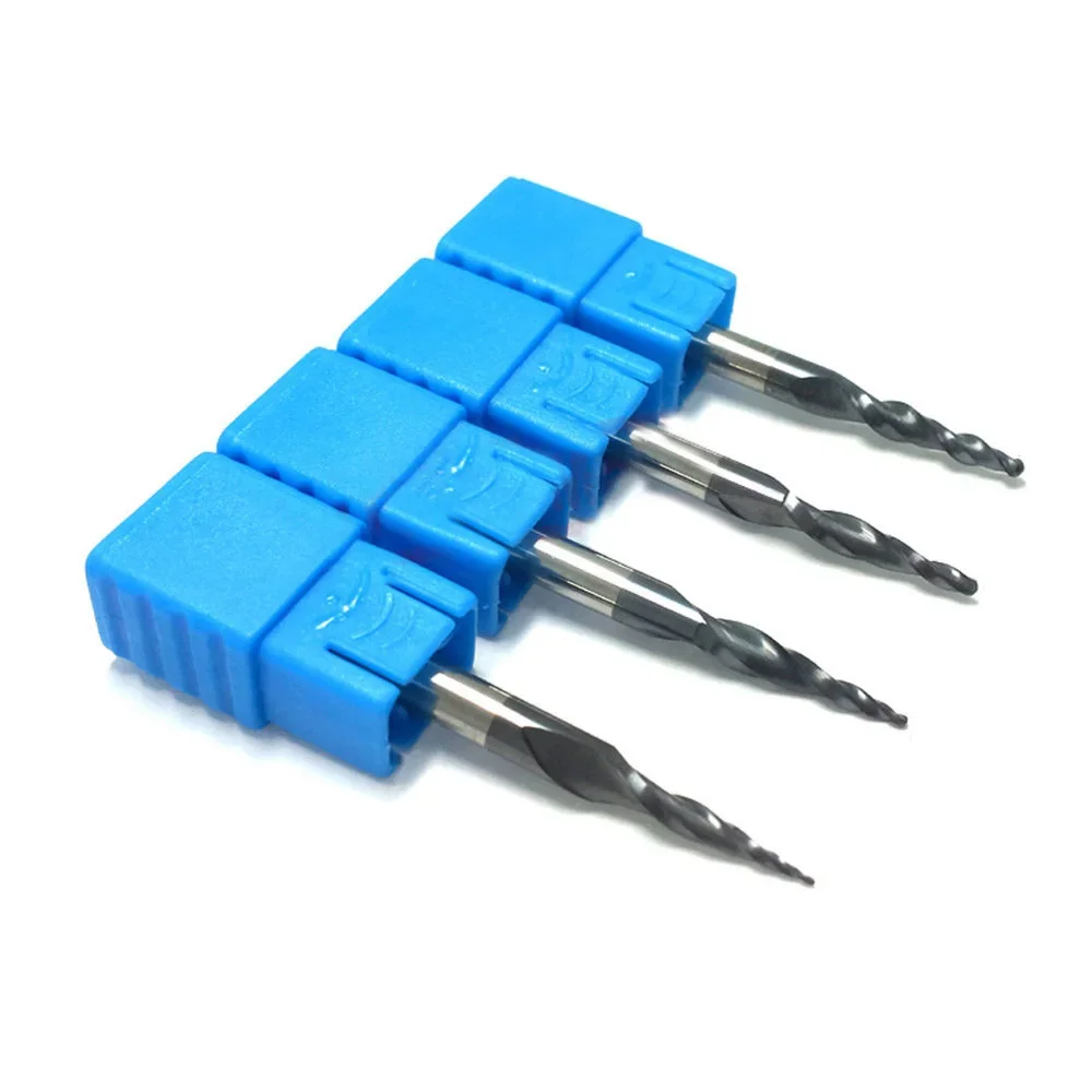 

Tapered Ball End Mills Nose Milling Cutter 1/8" Shank Drill 0.25-1.0mm Replacement 4pcs Set Kit Part Practical