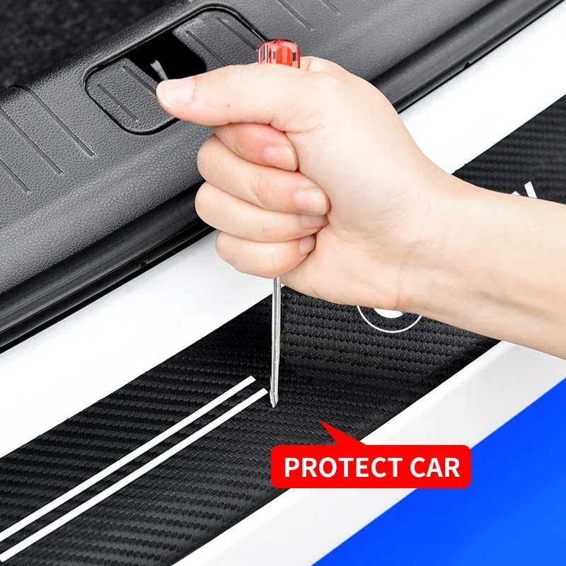 Carbon Fiber Car Trunk Rear Bumper Sticker Guard Plate Protector For BMW X1 X2 X3 X5 X4 X6 X7 G30 G20 G32 G11 G12 F40 F30 F20 F1 - view 4