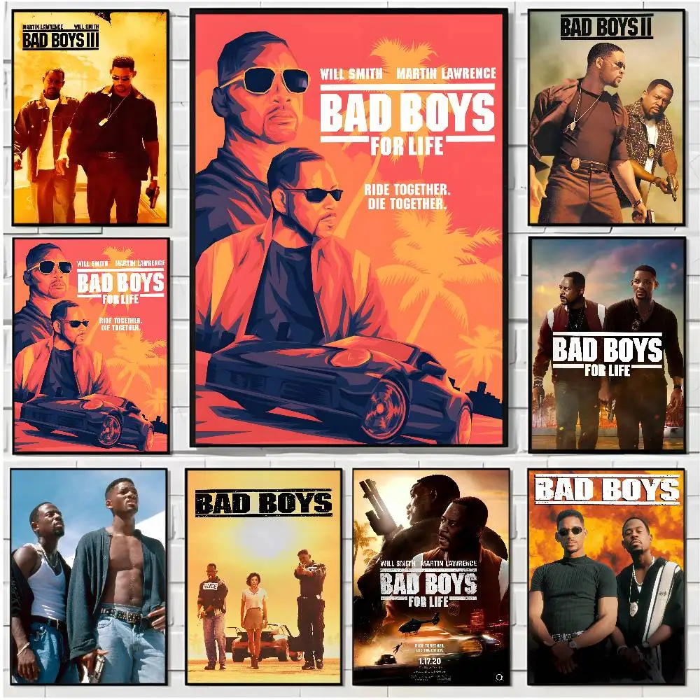 bad boys Movie Poster HD art poster for home living room bar office decoration sticky, waterproof