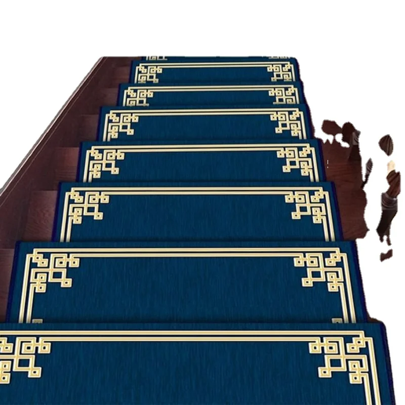 13PCS Upscale European Dornier stair tread mats glue-free Self-adhesive non-slip footrest corridor Living room Bedroom carpets