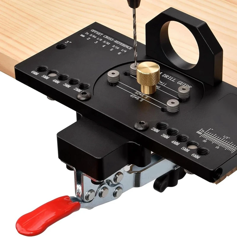 35Mm Concealed Hinge Jig Kit With Drill Guide Locator,Hinge Hole Punch For Hinge Boring, Cabinet And Door Installation