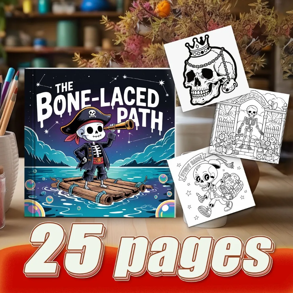 Mixed Theme Coloring Book Flower Fairy And Cartoon Skeleton Premium Thick Paper For Color Awareness Practice