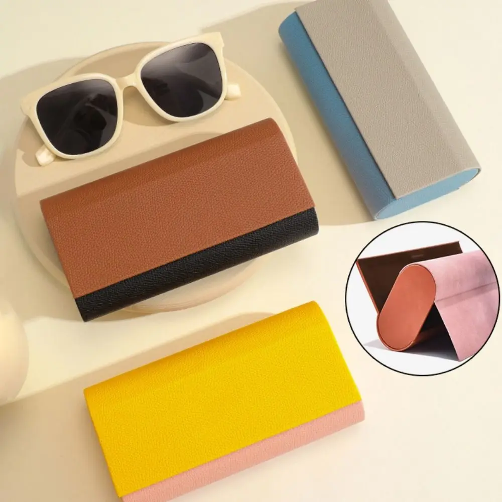 

Double Layer Double Eyeglasses Case Portable Waterproof Dual- Glasses Case PU Leather Eyeglass Storage Box For Women Men