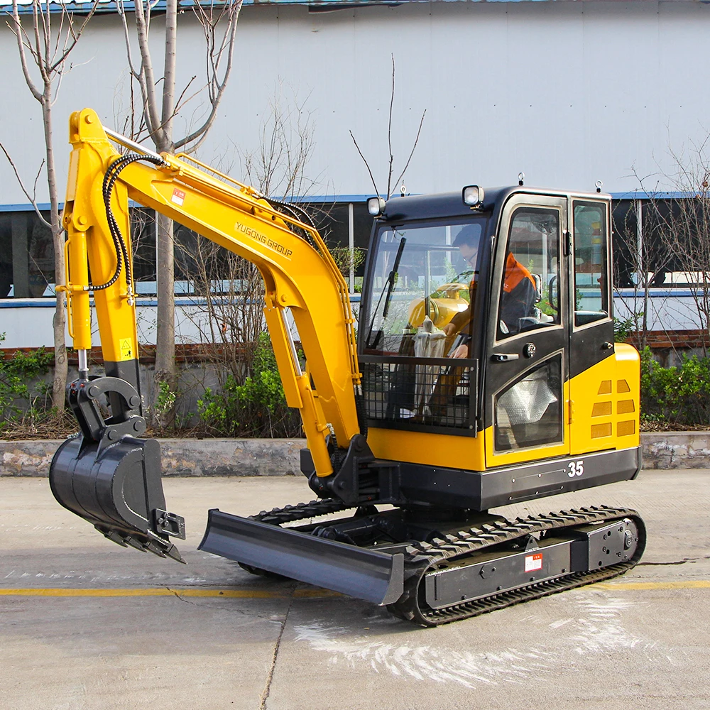 Miniexcavadora diésel modificada para requisitos particulares, excavadora pequeña sobre orugas de fábrica de 3,5 toneladas, con accesorios a la venta