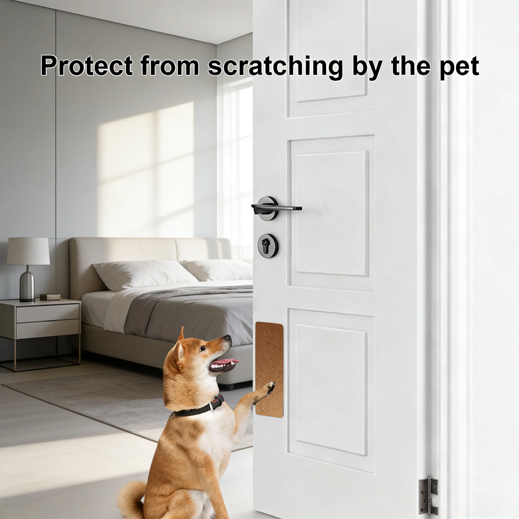 Stainless Steel Door Scratch Protector, Anti-Scratch Shield for Dogs Cats, Durable Metal Pet Kick Plate, Easy Self-Adhesive Guar
