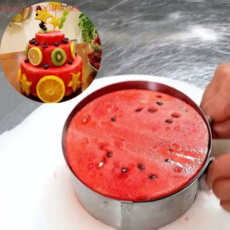 Watermelon Cutter Cake Cutter Slicer Adjustable Round Mousse Ring Mold For Baking Cake 6-12 Inch Cake Leveler Slicer