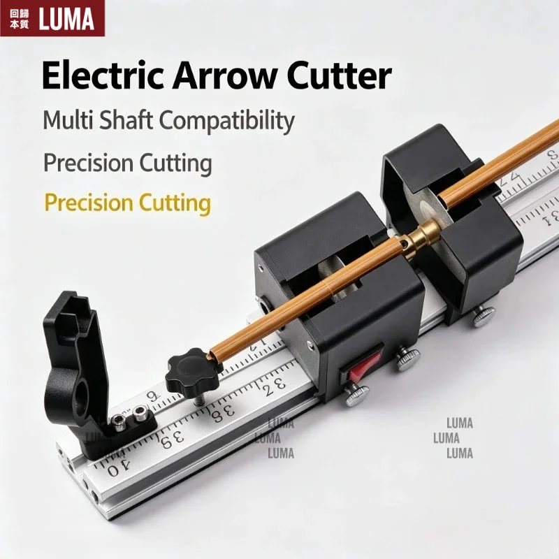Professional Electric Shaft Cutter Adjustable Cutting Tool with Scale Ruler for Carbon & Aluminum & Wood Arrow Shafts