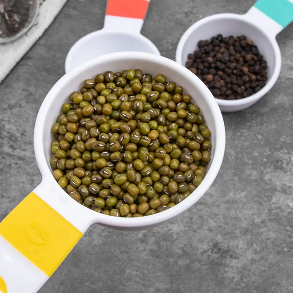 

1Set Measuring Cups and Spoons Plastic Set Reusable Lightweight Accurate Stackable for Baking Seasoning