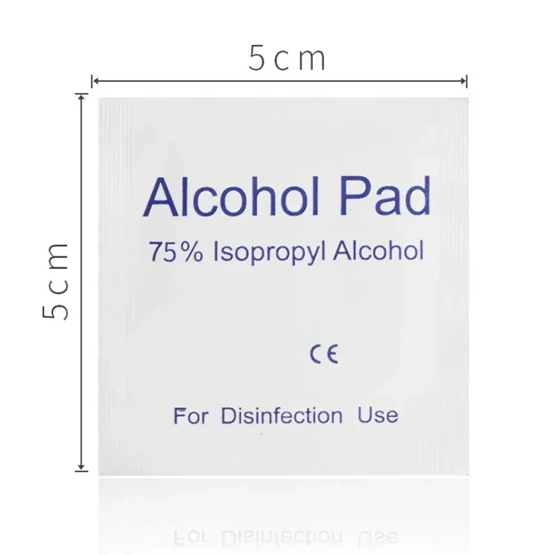 100/200PCS Alcohol Cotton Pads Disposable Individual Packaging Screen Cleaning Alcohol Kits Cleaning Sanitizing Wipes Portable