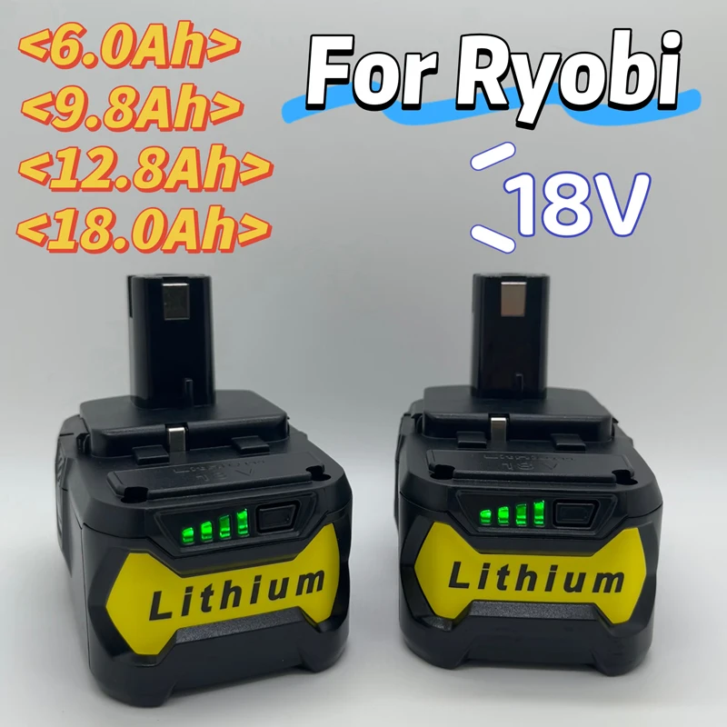 RYOBI ONE+ 用 18V 充電式リチウムイオンバッテリー 高性能、メモリ効果なし、低自己放電、ONE+ ツール P104、P107 に適合