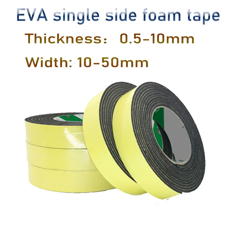 2/4/5MetersThk 0.5-10mm  Super sponge EVA single side foam sponge foam tape EVA tape Width10-50mm Adhesive Waterproof Tape