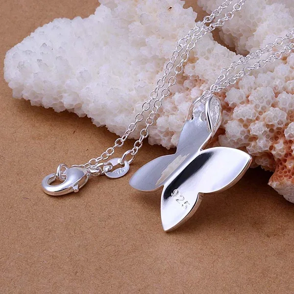 Silver color gorgeous Fashion popular women wedding butterfly necklace hot classic models noble jewelry P311