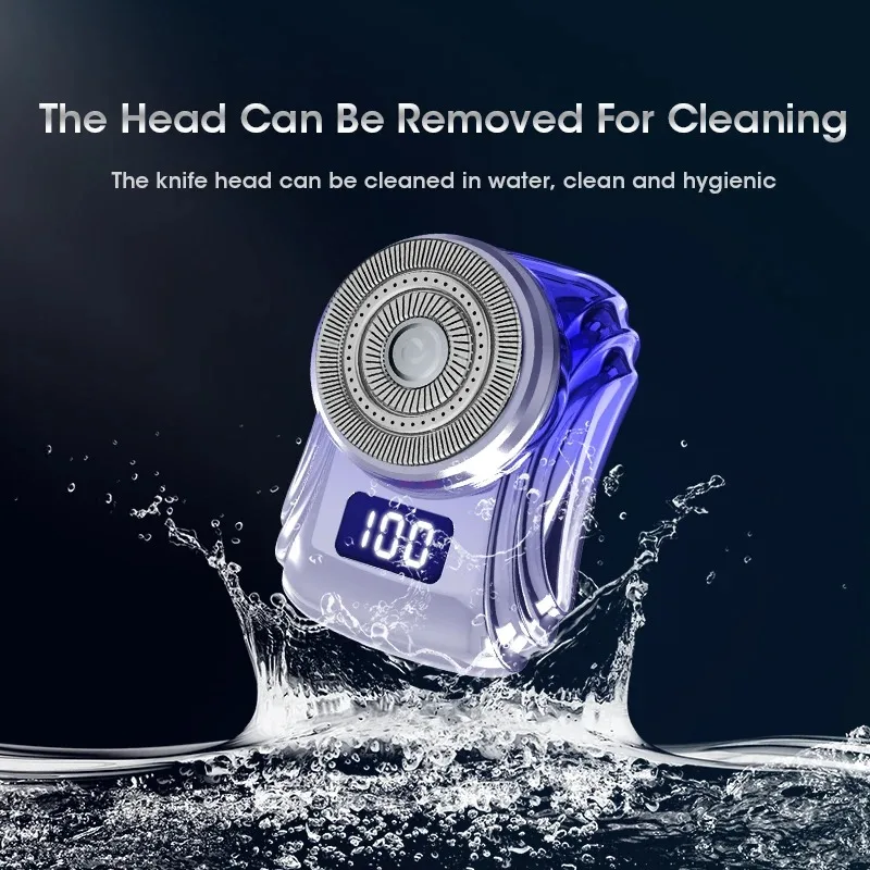 Portable Mini Electric Shaver Men's Wireless USB Rechargeable Beard Trimmer Washable Shaving Tool For Home Travel