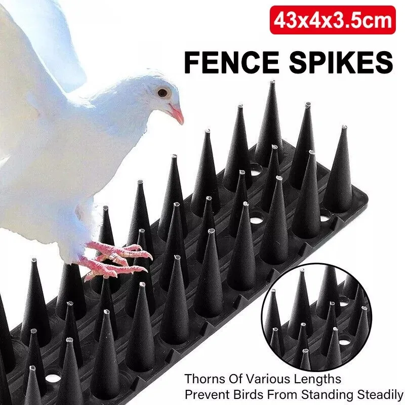 Plastic Anti-Bird Spike Outdoor Garden Bird Repellent Deterrent Spikes Fence Wall Pigeon Cat Proof Prevent Tool Anti Climb Spike