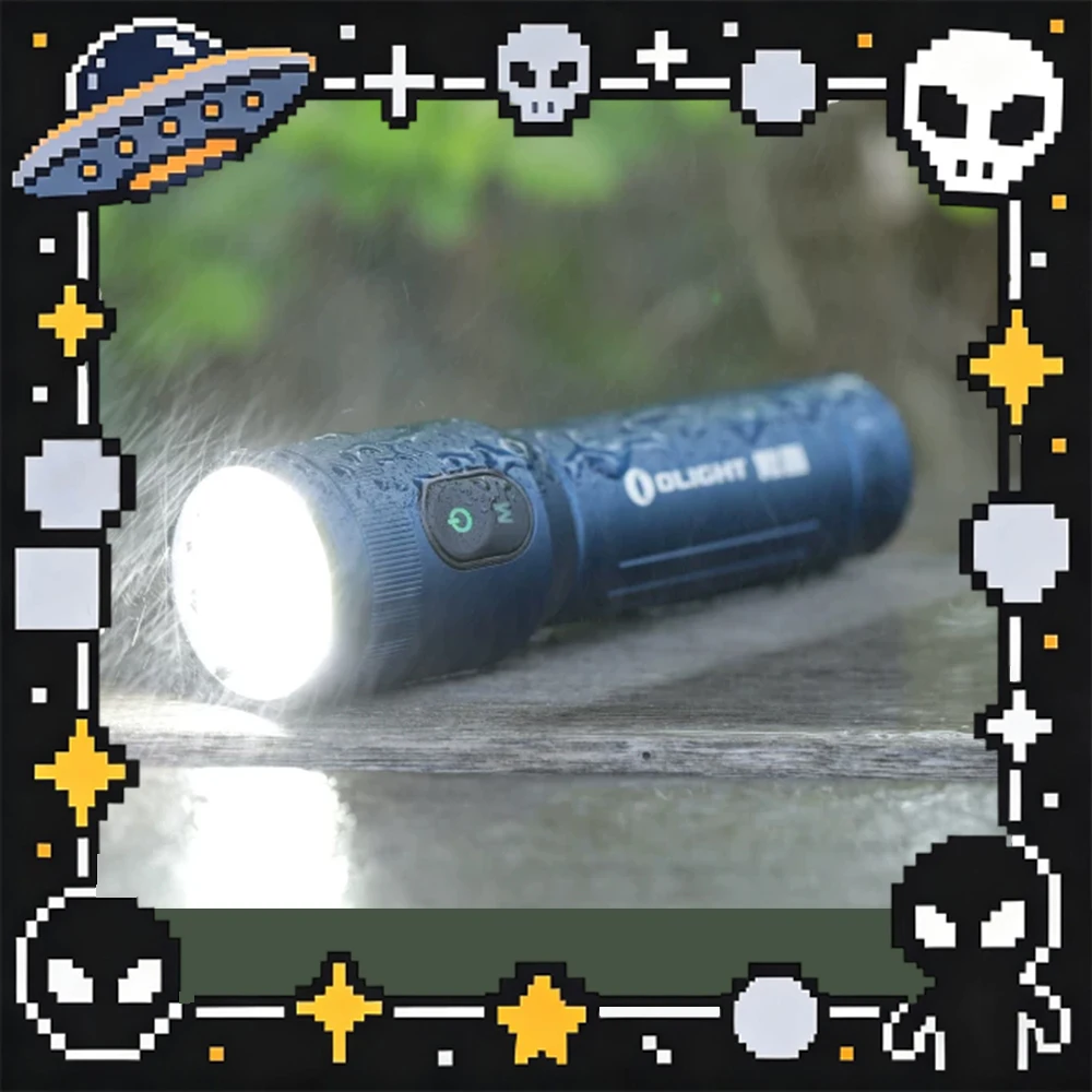 OLIGHT Lvzhe Flashlight 1000 Lumens Dark Blue USB C Rechargeable LED Torch Dual Beam 273m Throw for Outdoor Camping Emergency