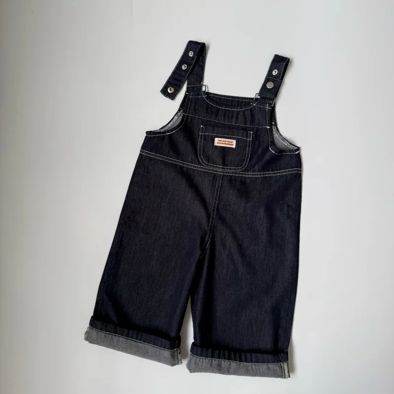 

2026 Summer New Children Thin Denim Overalls For Boys Girls Strap Jeans Kids Loose Jumpsuit Toddler Casual Pants Baby Clothes