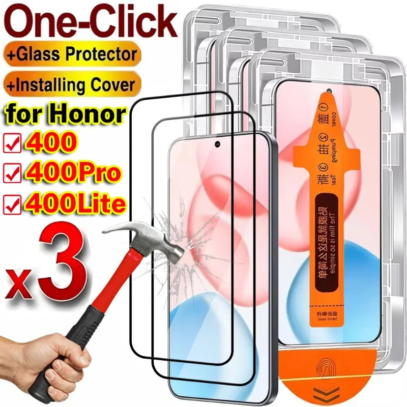 

3/2/1PCS Dust Free Easy Installation Screen Protector for Huawei Honor 400 Lite Pro Tempered Glass Anti-Scratch Protective Film
