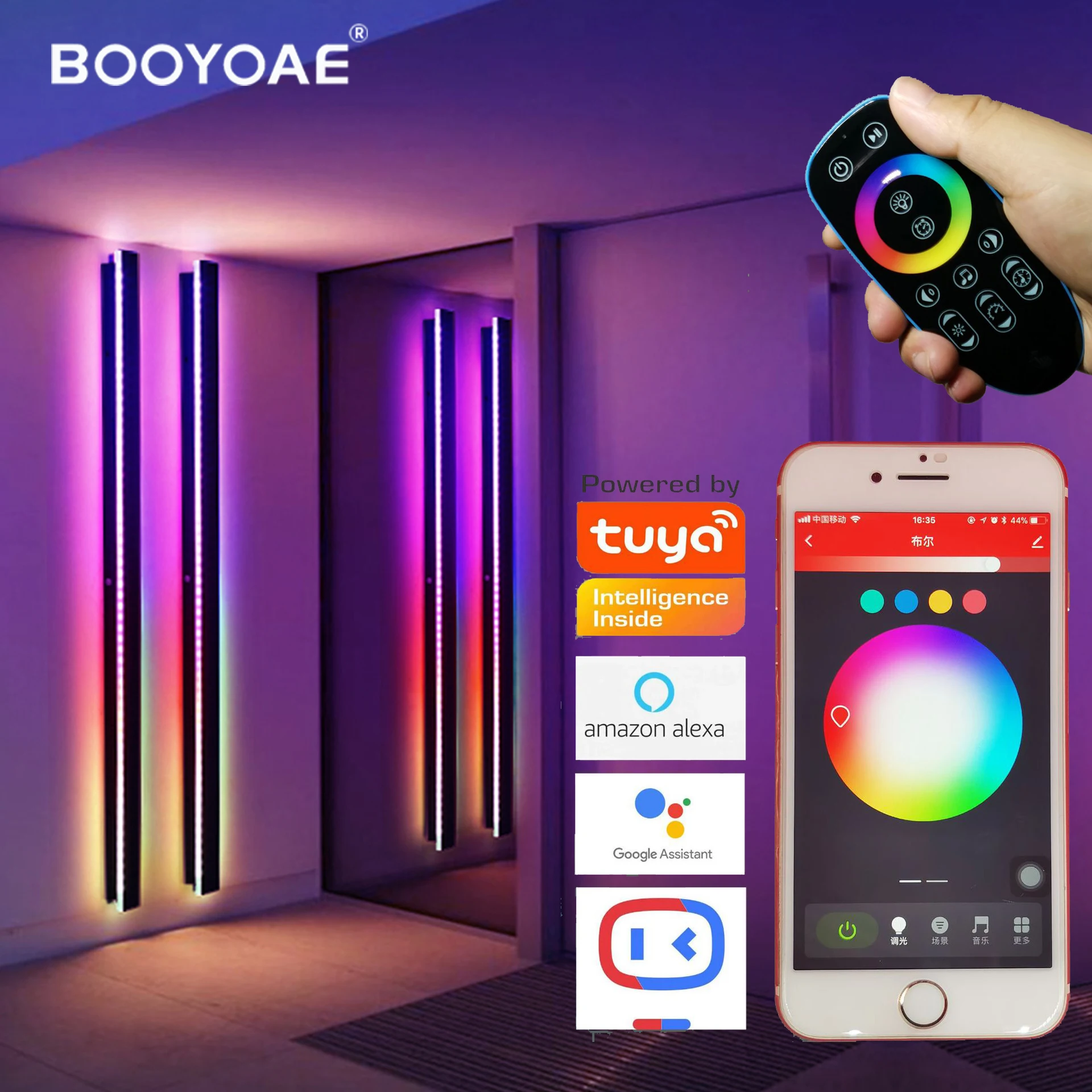 Lampada da Parete Intelligente Taya APP RGB per Esterni, Luce Colorata per Portico, Illuminazione Decorativa Intelligente con Telecomando per Feste e Vacanze