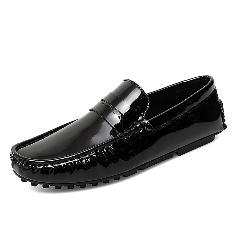 Genuine Leather Penny Loafers Men Driving Shoes Big Size 35-48 Cow Leather Moccasins Slip on Flats Designer Mens Loafers Blue