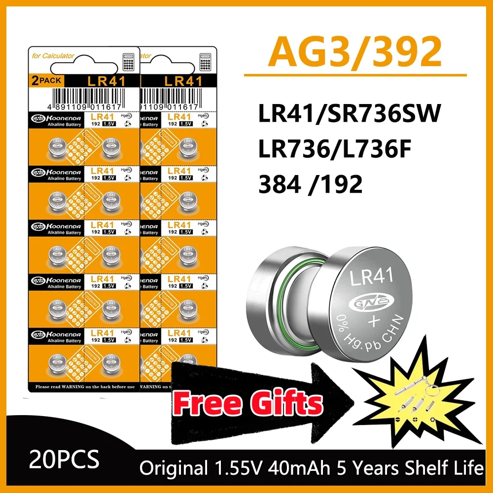 5-50 Stuks Hoge Capaciteit LR41 Alkaline Batterijen AG3 L736 392 384 192 Premium 1.5V Knoopcelbatterijen voor Medische Apparaten