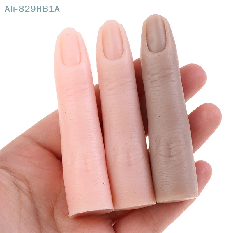 1 pc simulierte Silikon Nagel Finger Modell Werkzeug mit Gelenken biegbare Silikon gefälschte Finger DIY für Nail Art Training Zubehör