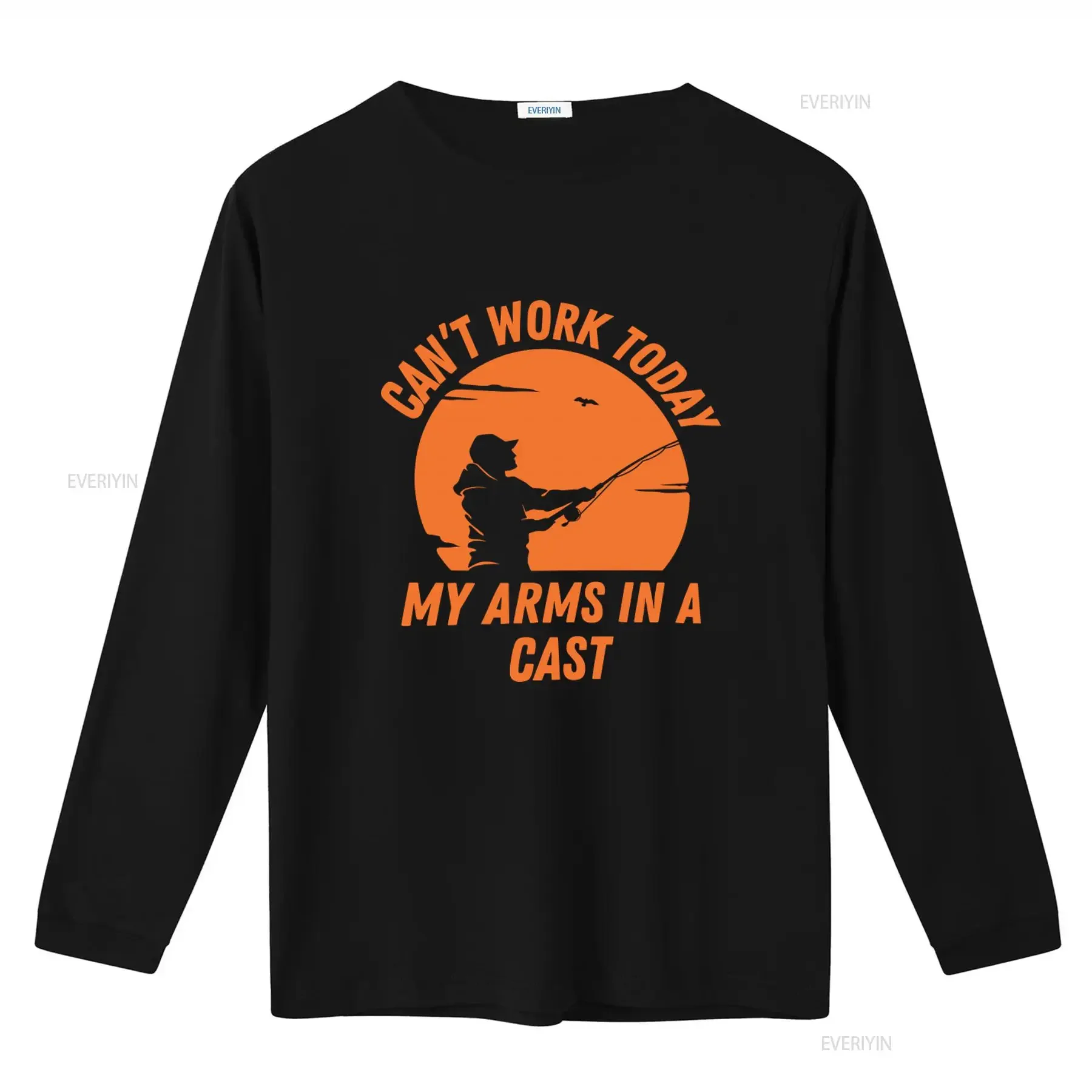 Funny Fishing T Shirt Can't Work Today My Arms in a Cast Ideal for Dad Fisherman vintage Washed Comfortable Slightly Soft
