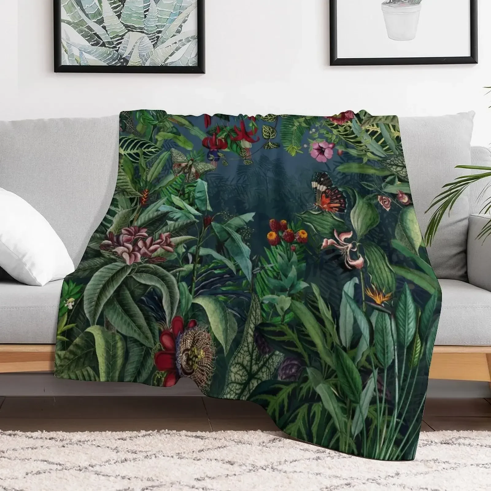 Midnight Rainforest I Throw Blanket Furrys sofa bed Luxury Brand Hairy Blankets