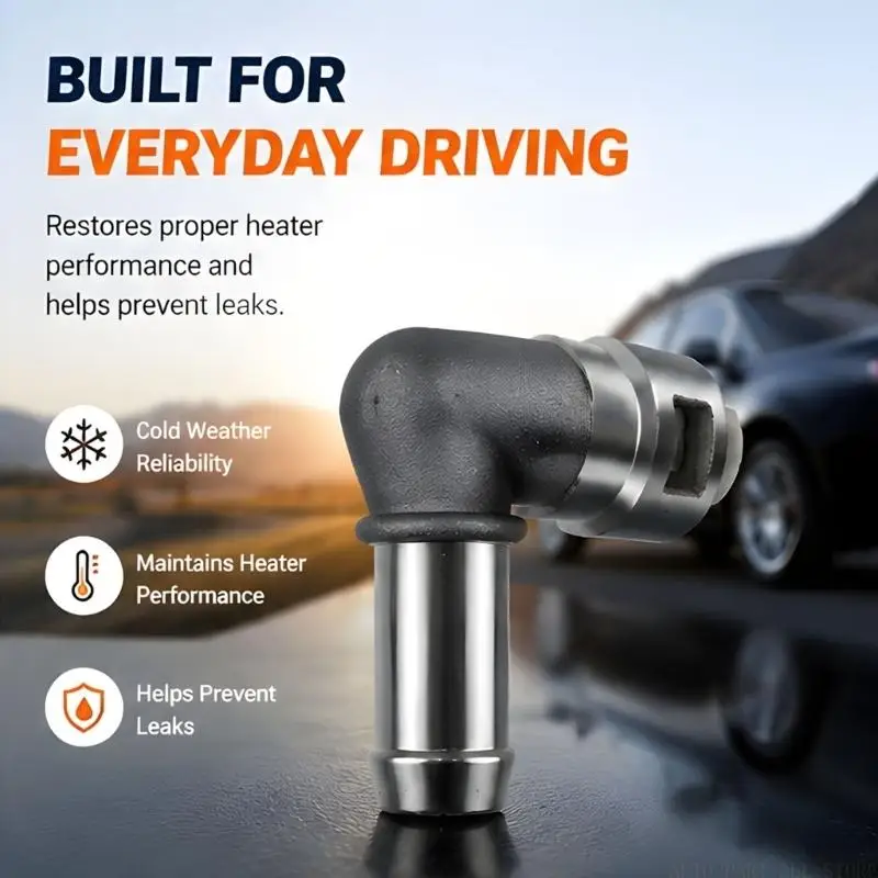 J0MA 800-419 Metal HVAC Hose Elbow Part 90 Degree 3/4 to 5/8 Heater Hose Replacement Piece for Routine Vehicle Repair and