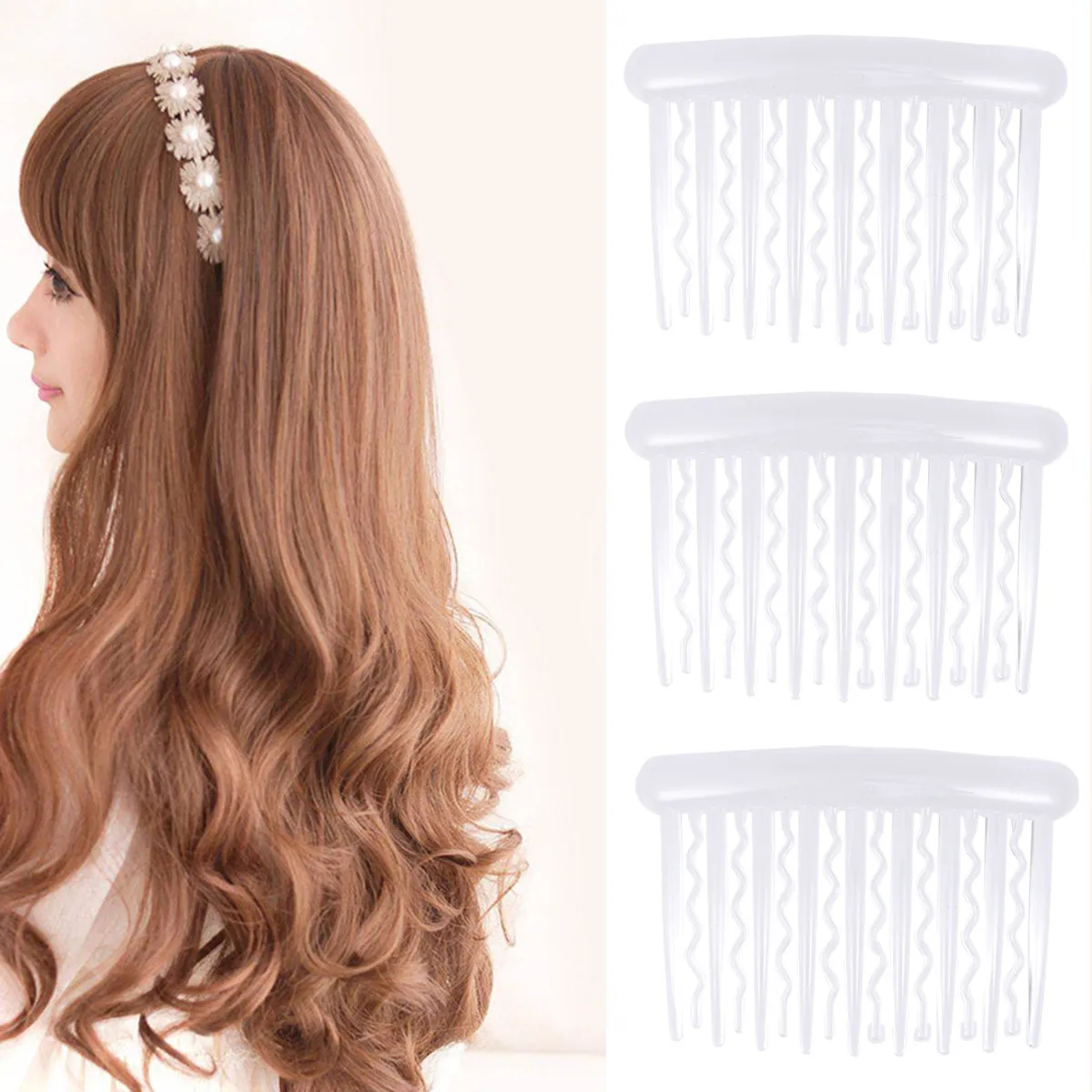 

Набор из 12 пластиковых заколок-гребней для волос, 8x5 см, классические маленькие боковые гребни с прямыми и витыми зубцами, подходят для женщин и девушек