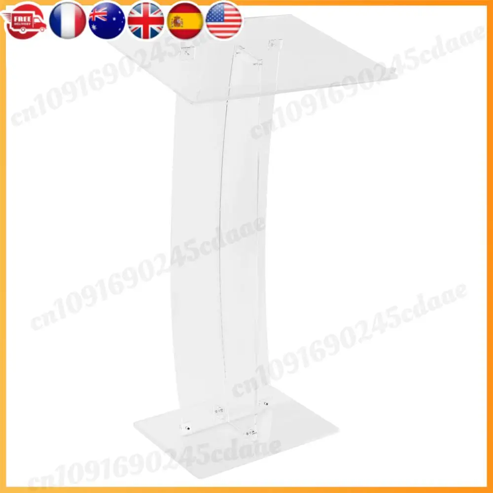 43.31 Inch Acrylic Clear Conference Podium School Speech Lectern Podium for Churches Speeches Weddings Classroom